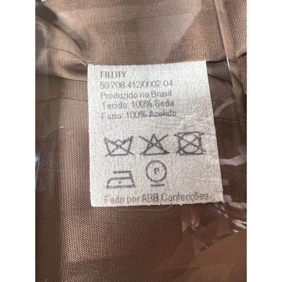 Vintage Fillity Brown 100% Silk Suit Jacket US 8 - Picture 5 of 10